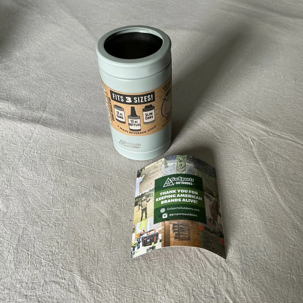 GoSports Outdoors Dualie Drink Insulator Fog Gray Vacuum Insulated Can‎ Cooler